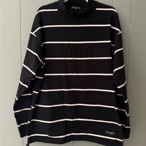 COMME des GARÇONS Homme Striped Mock Neck - Toggle Hem (XL)